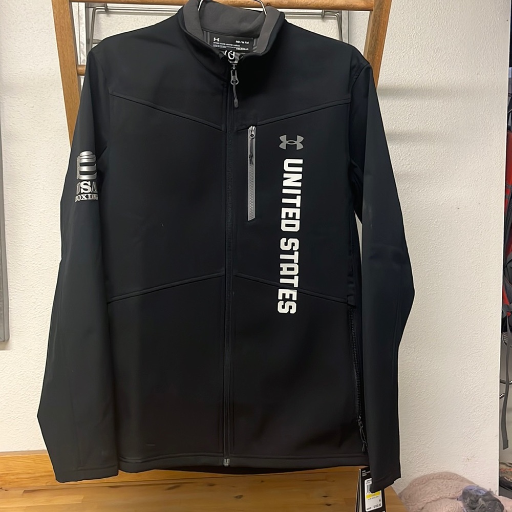 Under Armor UA CGI Shield Jacket Black USA Boxing Size Medium